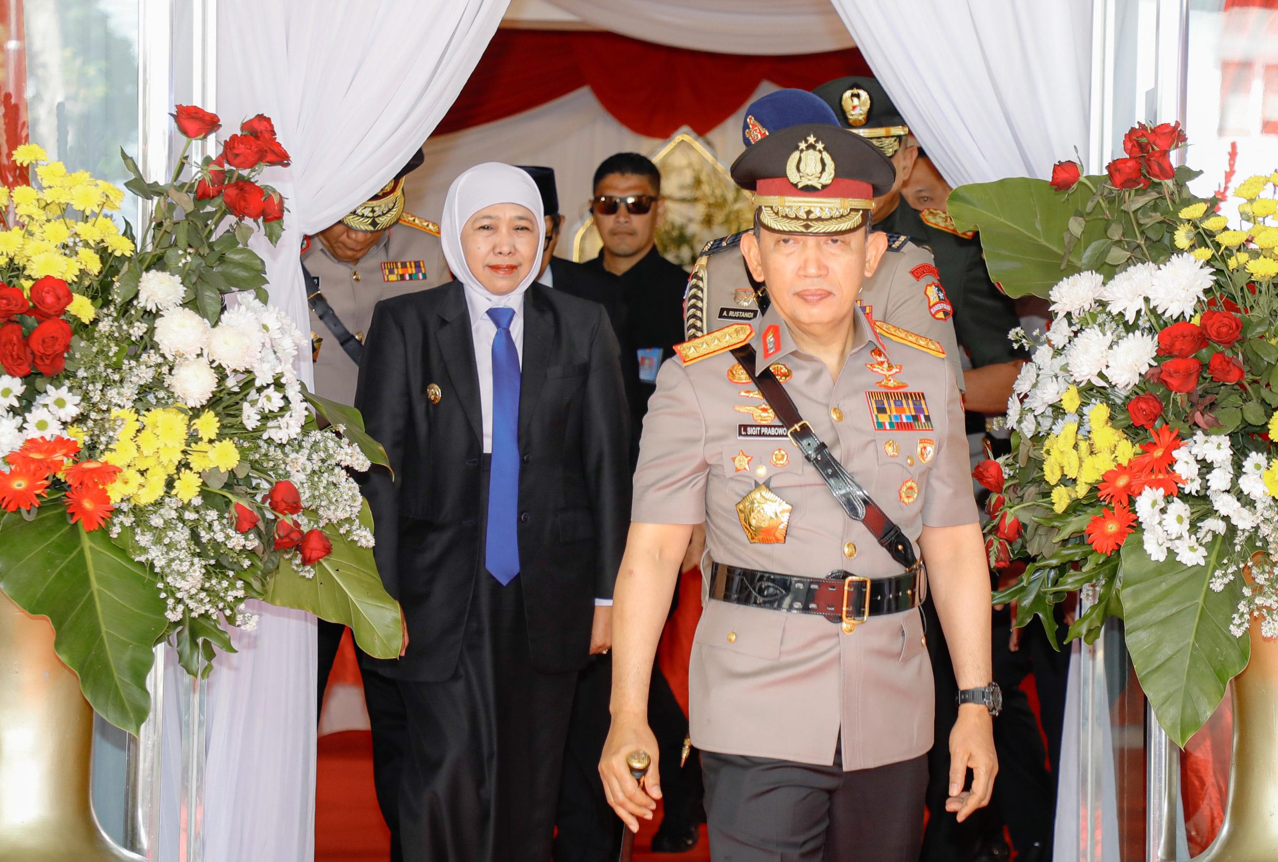 Khofifah menghadiri Upacara Hari Juang Polri 2026 di Surabaya
