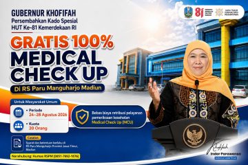 Khofifah Indar Parawansa memberikan program MCU gratis di Jawa Timur