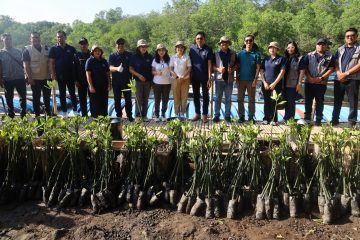 Penanaman 2.000 bibit mangrove oleh Perumdam Tirta Mangutama di pesisir Badung